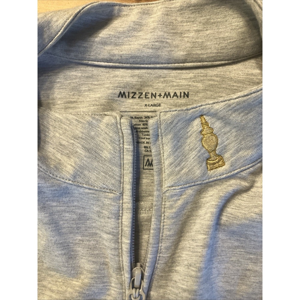 Mizzen+Main ProFlex Performance Full Zip Vest Men's Heather Gray Golf XL Logo